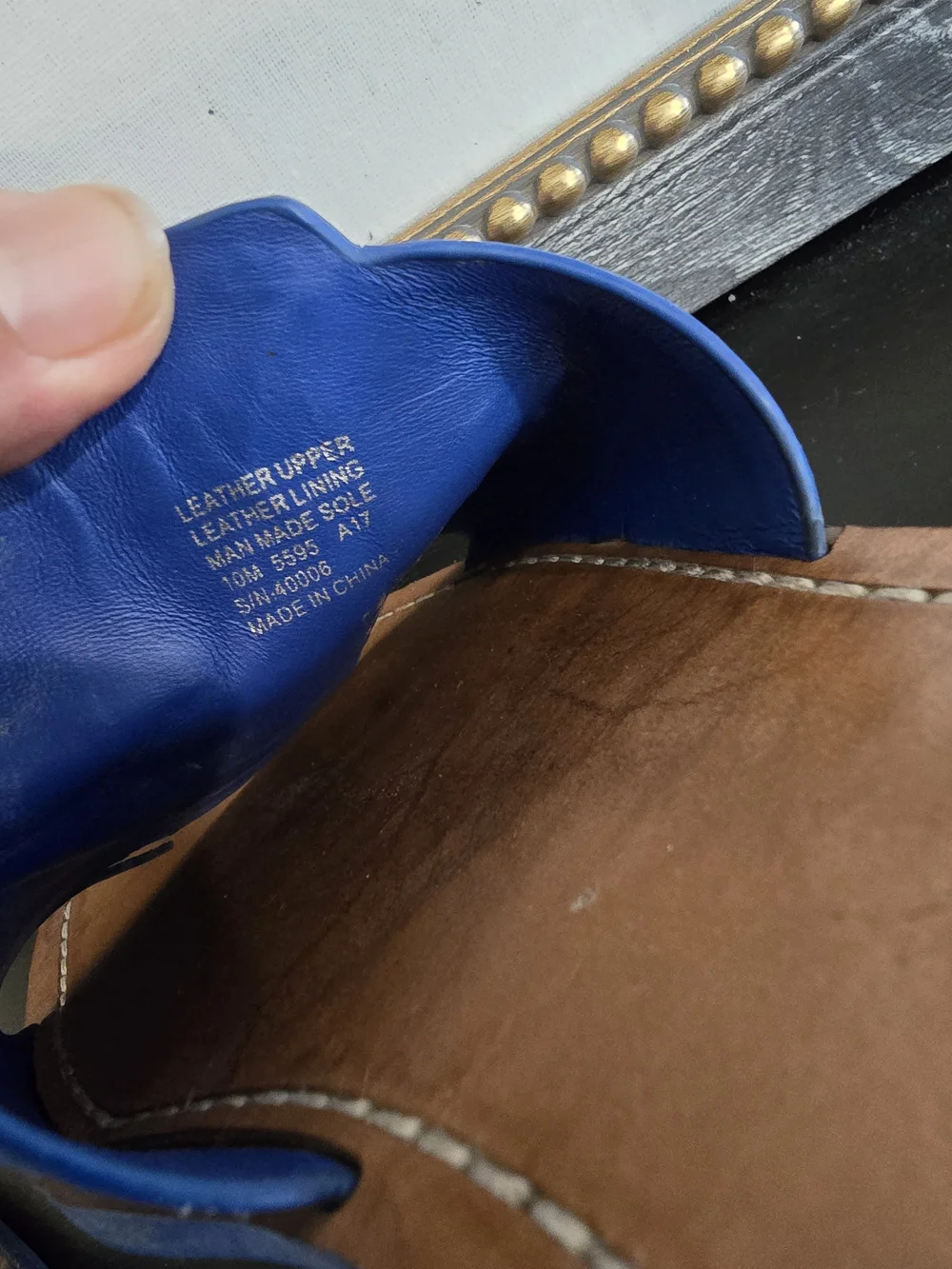 Tory Burch Women’s Melinda Slide Sandals Blue Leather Logo 10